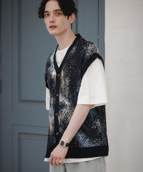 「RAGEBLUE」 ニットベスト LARGE ブルー メンズ_画像8