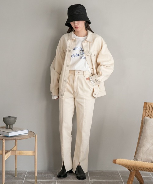 「LOWRYS FARM」 デニムパンツ LARGE ライトブルー レディース_画像2