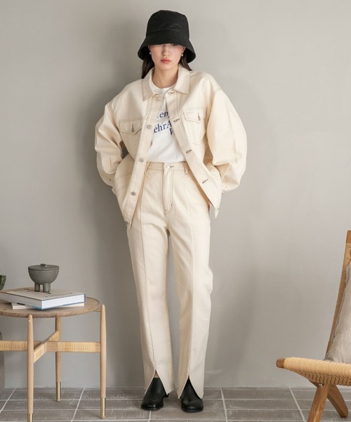 「LOWRYS FARM」 デニムパンツ LARGE ライトブルー レディース_画像3