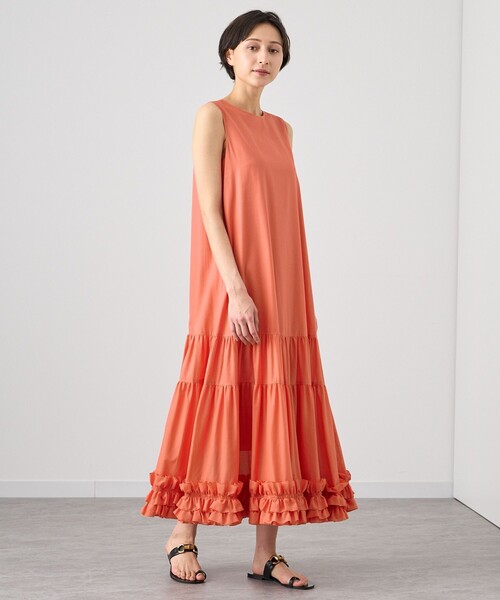 「ANAYI」 半袖ワンピース 36 グリーン レディース_画像3