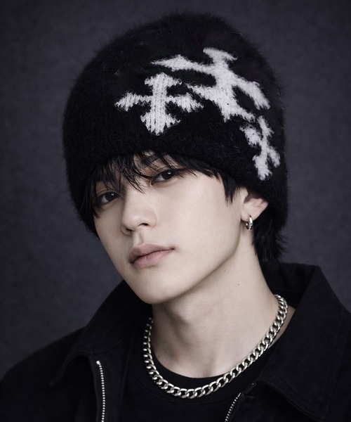ニット帽　ビーニー　クロス　クロスモチーフ ニット帽 ニットキャップ 「Never mind the XU」cross beanie