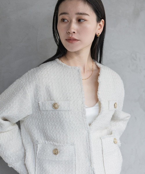 ✨✨ノーカラージャケット　ショートジャケット　完売品 sakishimatokyo ジャケット ノーカラージャケット 「新色追加