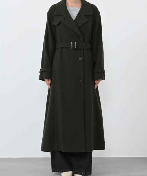 コート アウター セミダブルバックフレアウールコート 「低身長・小柄