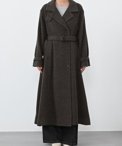コート アウター セミダブルバックフレアウールコート 「低身長・小柄