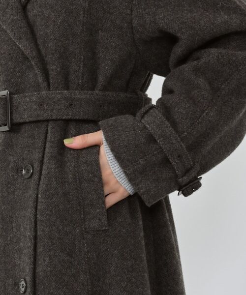 コート アウター セミダブルバックフレアウールコート 「低身長・小柄