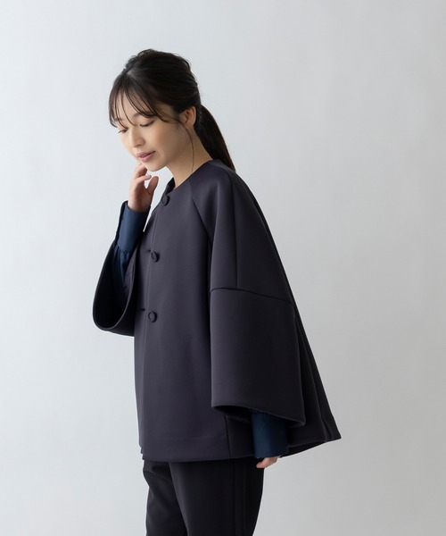 MAISON SONO ネイビー ノーカラージャケット　未使用に近い Sono（ソーノ） ジャケット ノーカラージャケット 卒園式 レディース