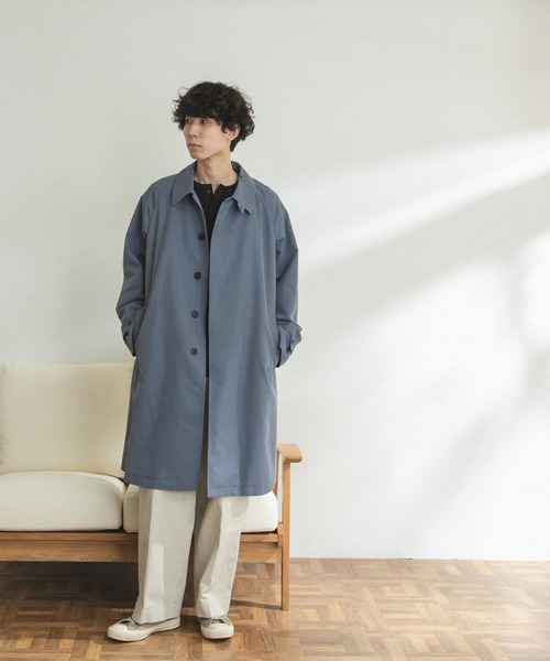 「FORK&SPOON」 ステンカラーコート 4 ベージュ メンズ_画像6