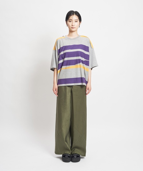 「gomme」 半袖カットソー MEDIUM ホワイト×ブラック レディース_画像2