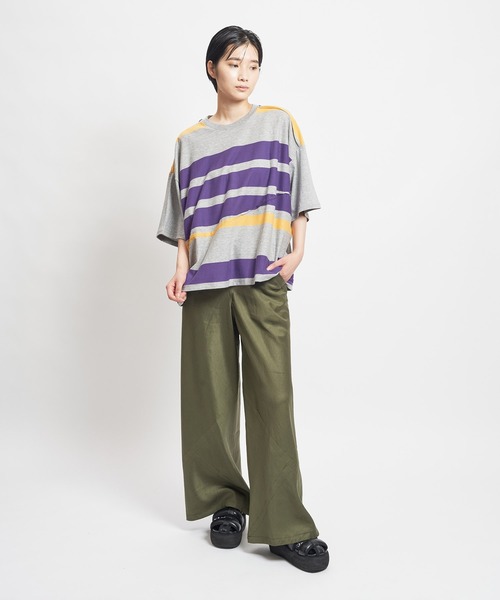 「gomme」 半袖カットソー MEDIUM ホワイト×ブラック レディース_画像5