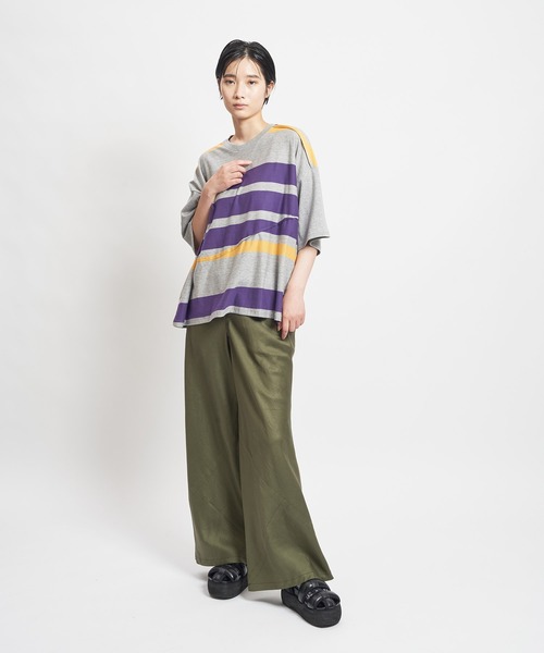 「gomme」 半袖カットソー MEDIUM ホワイト×ブラック レディース_画像6