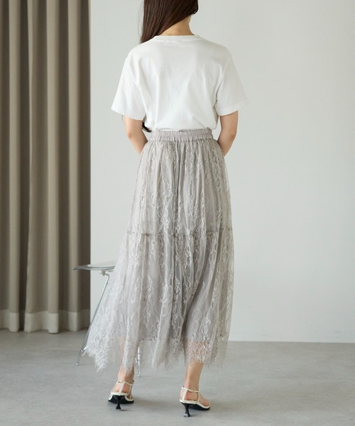 【ほぼ新品】Favorite ペチコート レース スカート ペチコート スカート ミディアム丈 ホワイト 春 夏 秋 冬 レース