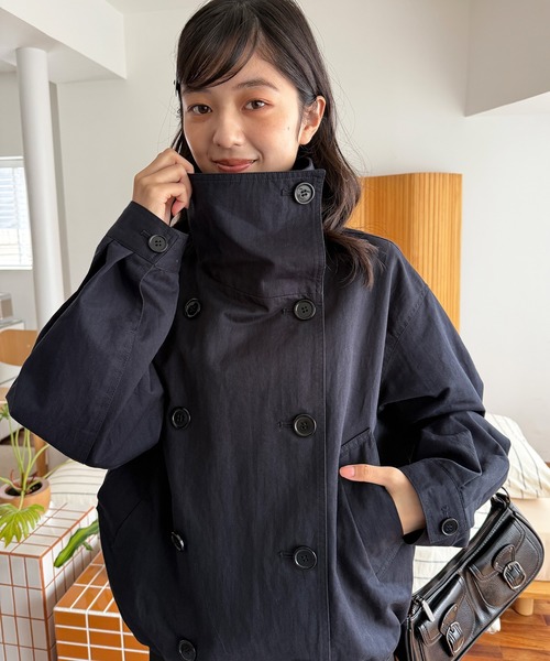 MUHET（ミュエータ） ブルゾン アウター stand collar double breasted