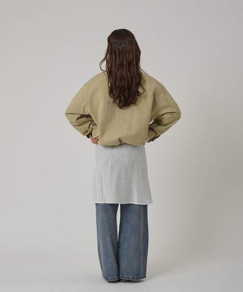 MUHET スタンドカラー ダブルブレストショートブルゾン MUHET（ミュエータ） ブルゾン アウター stand collar double breasted