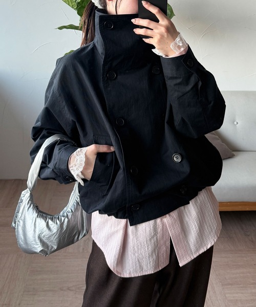 MUHET（ミュエータ） ブルゾン アウター stand collar double breasted