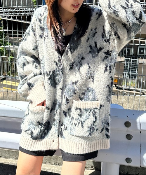 「JEANASIS」 ニットカーディガン FREE グリーン レディース_画像2