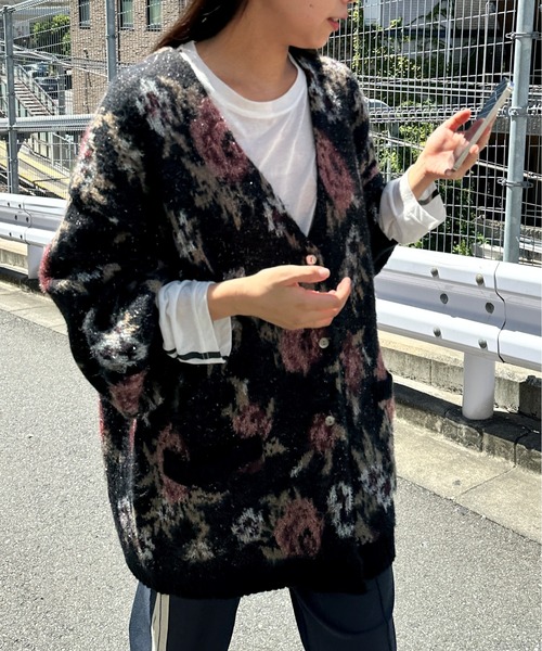 「JEANASIS」 ニットカーディガン FREE グリーン レディース_画像3