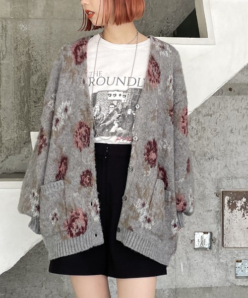 「JEANASIS」 ニットカーディガン FREE グリーン レディース_画像4