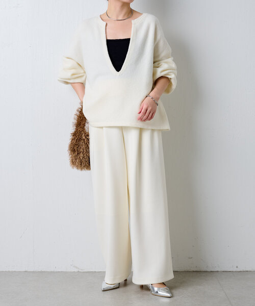 「COLLAGE GALLARDAGALANTE」 長袖ニット FREE グレー レディース_画像3