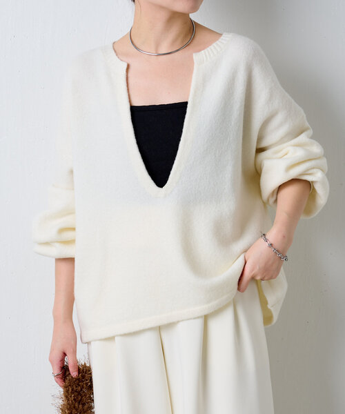 「COLLAGE GALLARDAGALANTE」 長袖ニット FREE グレー レディース_画像4