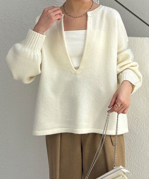 「COLLAGE GALLARDAGALANTE」 長袖ニット FREE グレー レディース_画像8