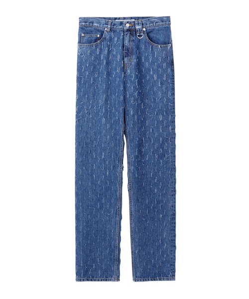 ジーンズ SLASHED DENIM PANTS メンズの画像