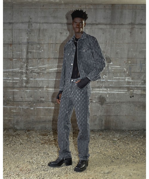 ジーンズ SLASHED DENIM PANTS メンズの画像