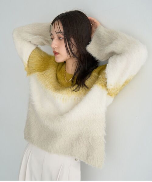 「YECCA VECCA」 長袖ニット FREE ラベンダー レディース_画像3
