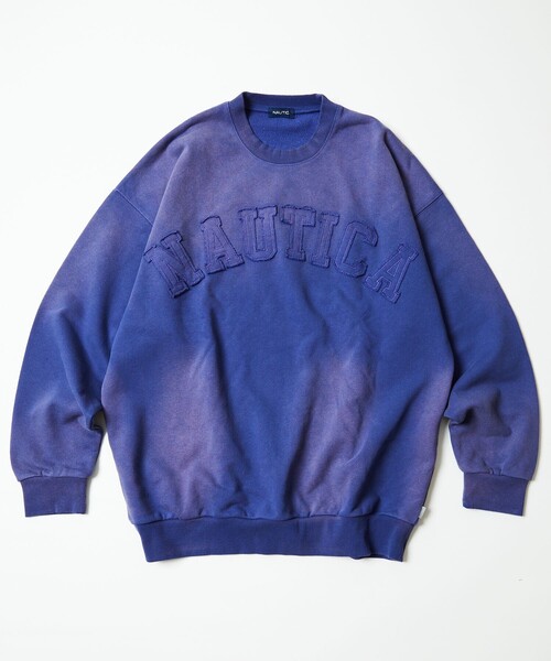 「NAUTICA」 スウェットカットソー SMALL パープル メンズ_画像2