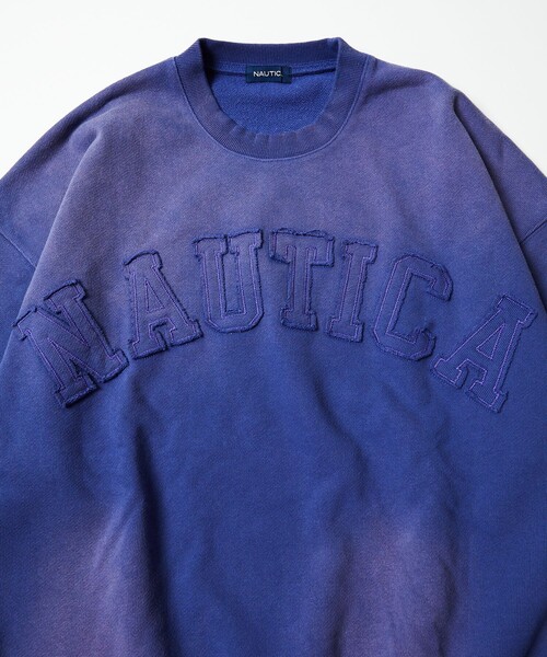 「NAUTICA」 スウェットカットソー SMALL パープル メンズ_画像5