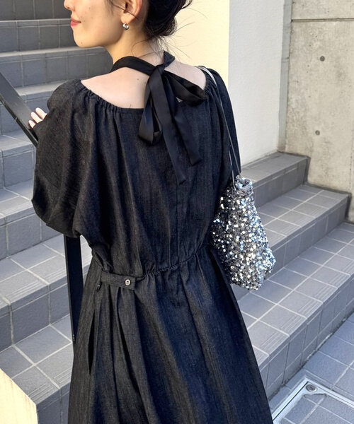 「mystic」 長袖ワンピース 2 ブラック レディースの画像