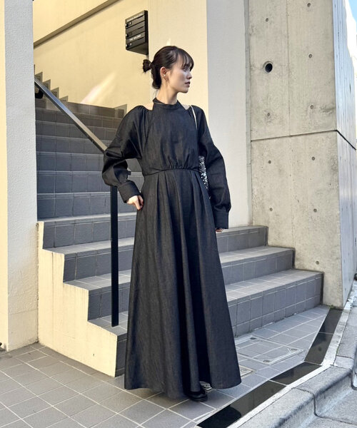 「mystic」 長袖ワンピース 2 ブラック レディースの画像