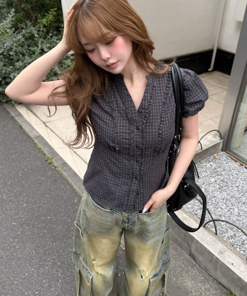 Ray Cassin(レイカズン) ブラウス シャツ 夏 半袖 レディース