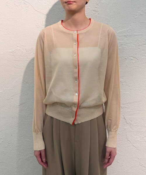 Loungedress（ラウンジドレス） カーディガン シアーWカラーカーデ