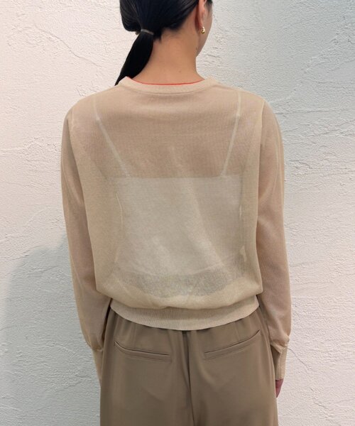 Loungedress（ラウンジドレス） カーディガン シアーWカラーカーデ