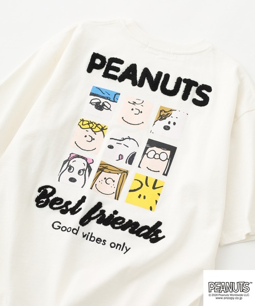 ドゥーズィエムクラス　PEANUTSカットソー PEANUTS tシャツ フレンズ柄サガラ刺繍ヘビーウェイトドロップ