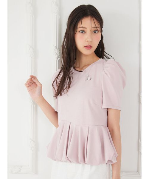 tシャツ 「洗える」「WEB・一部店舗限定カラー」バルーンヘムアシンメトリーポンチトップス レディースの画像