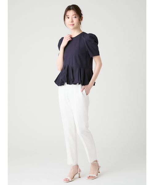 tシャツ 「洗える」「WEB・一部店舗限定カラー」バルーンヘムアシンメトリーポンチトップス レディースの画像