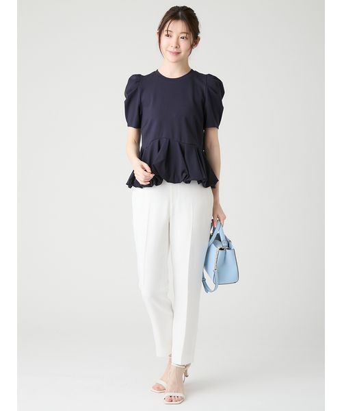 tシャツ 「洗える」「WEB・一部店舗限定カラー」バルーンヘムアシンメトリーポンチトップス レディースの画像