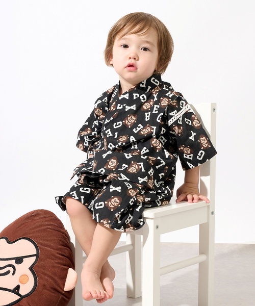 XLARGE KIDS（エクストララージ キッズ） 浴衣 ファニーゴリラ総柄甚平