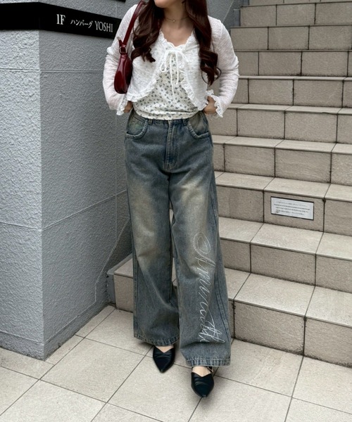 「continuer de NICE CLAUP」 カーディガン FREE ピンク レディース_画像7
