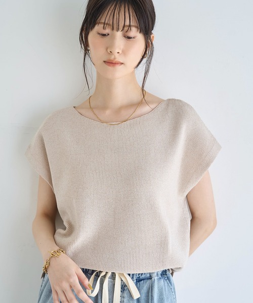 meilmada ニット セーター ボートネックミックスニット レディース