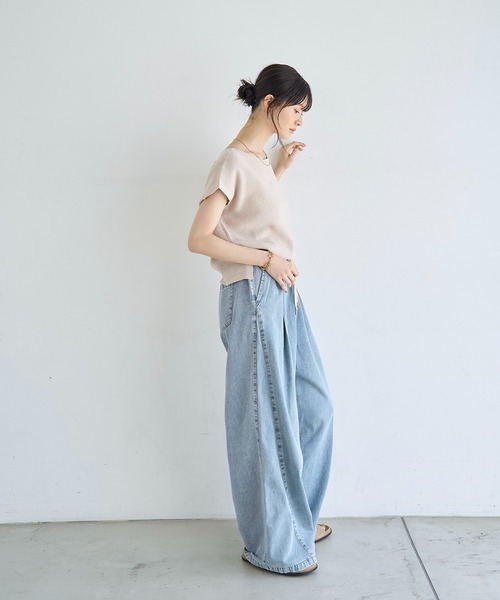 meilmada ニット セーター ボートネックミックスニット レディース