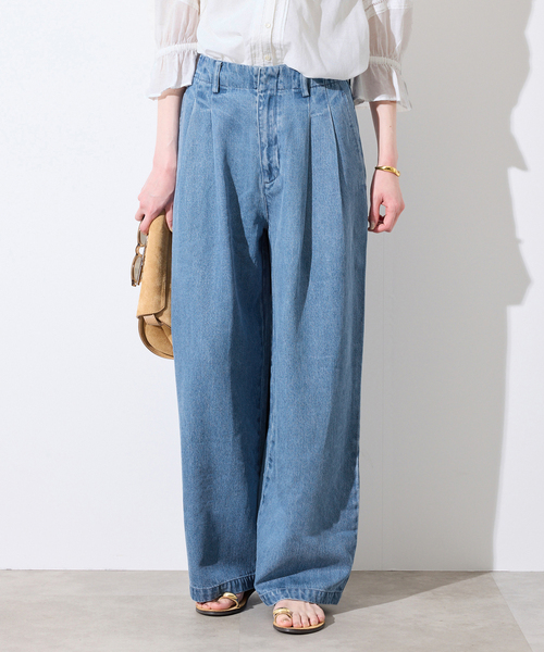 新品タグ付き　SLOBE IENA ライトオンスワイドデニム36 ブルー SLOBE IENA（スローブイエナ） ワイドパンツ ジーンズ デニム デニム