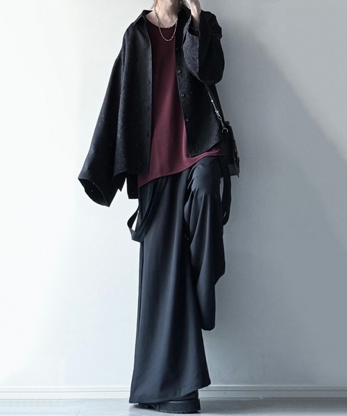 「LILL」 長袖シャツ M ワイン メンズ_画像5