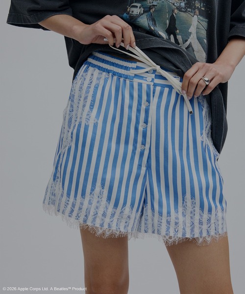 Ameri（アメリ） パンツ MEDI LACE DOCKING PATTERN SHORTS レディース