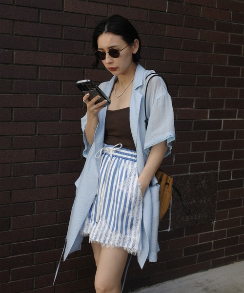 Ameri（アメリ） パンツ MEDI LACE DOCKING PATTERN SHORTS レディース