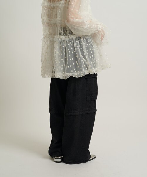 「w closet」 カーゴパンツ SMALL ブラック レディース_画像5