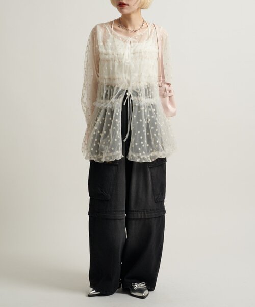「w closet」 カーゴパンツ SMALL ブラック レディース_画像8