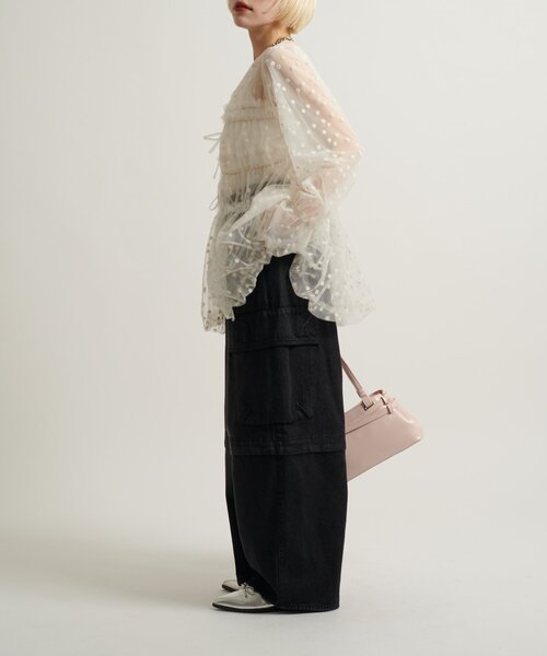 「w closet」 カーゴパンツ SMALL ブラック レディース_画像9