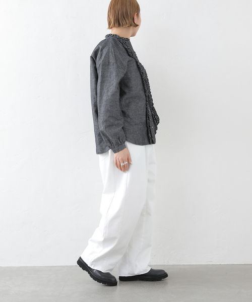 「JOURNAL STANDARD LUXE」 長袖ブラウス FREE ホワイト レディース_画像9